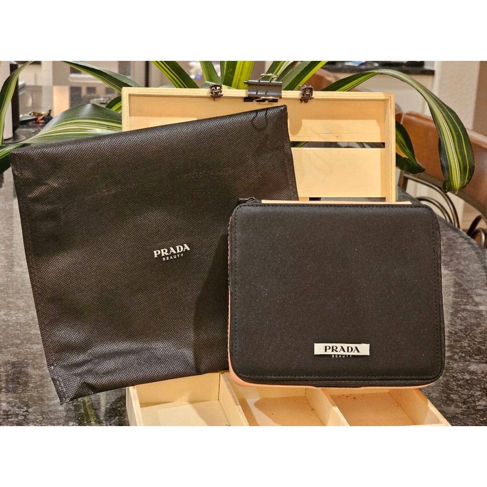 Prada Black & Pink Square Hard Travel Case NWT